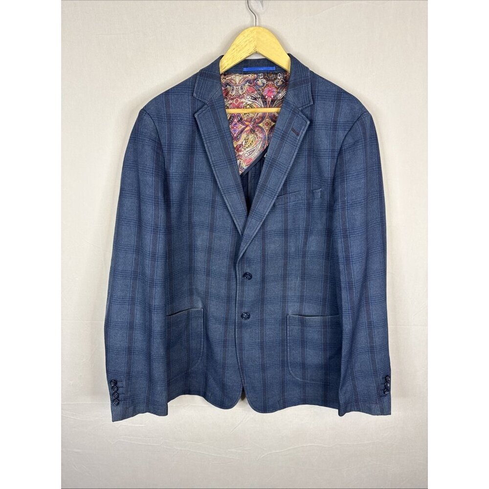 Sondergaard Copenhagen Blue Plaid Slim Fit‎ Blazer Jacket Men 44L